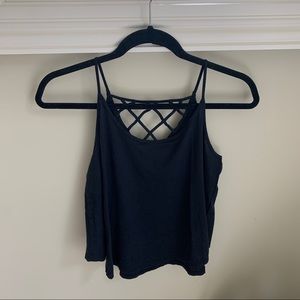 black tank top with cute crossed back
